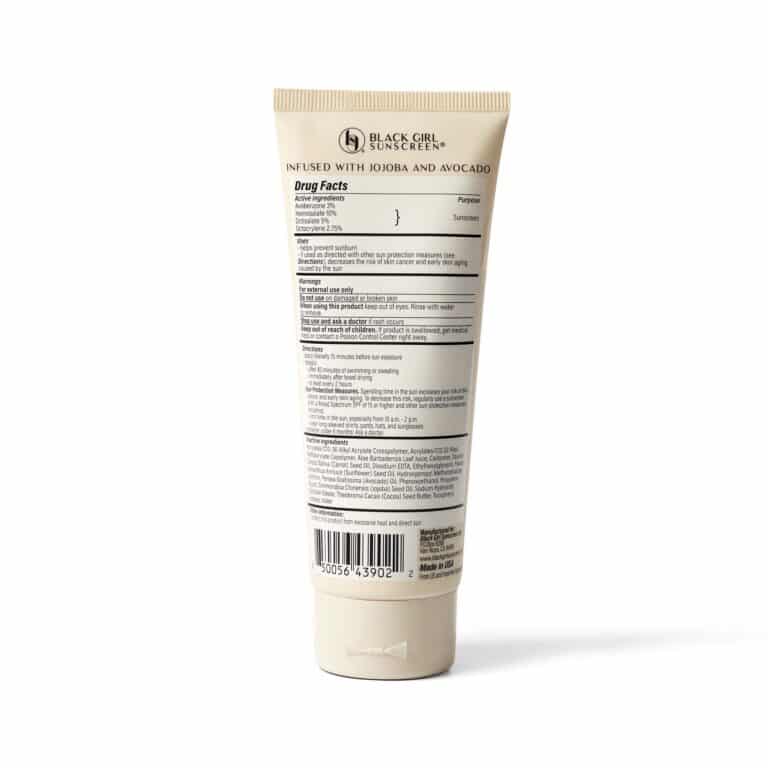 BGS Vanilla Crème SPF 30 texture — hydrating sunscreen lotion for dark skin