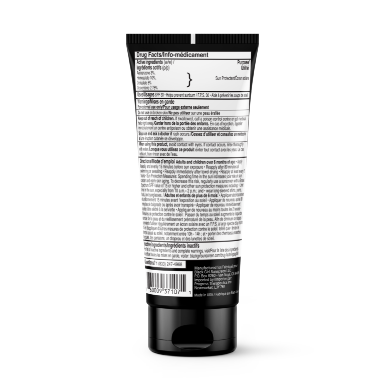 Black Girl Sunscreen SPF 30 Canada bottle — moisturizing sunscreen for dark skin